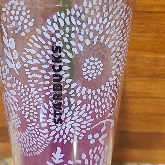 2012 STARBUCKS DANDELION BLOSSOM FLORAL DESIGN 24oz COLD CUP TUMBLER ACRYLIC - Picture 8 of 8